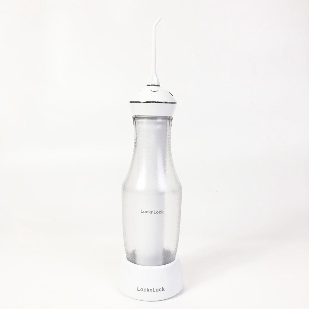 Máy tăm nước không dây Lock&Lock ENR126WHT dung tích 280ml, làm sạch lỗ siêu nhỏ 0,6mm Tặng túi vải - Hàng chính hãng - Hapos