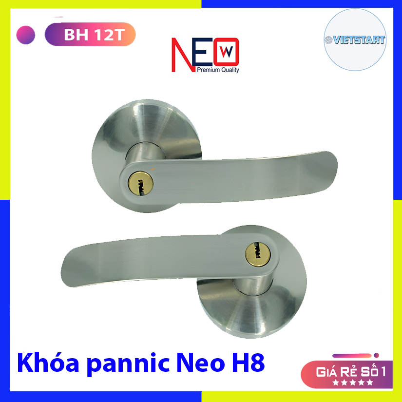 Khóa tròn tay gạt Newneo H8 - lắp cho phòng ngủ nhà tắm, toilet cửa gỗ nhôm kính thông dụng