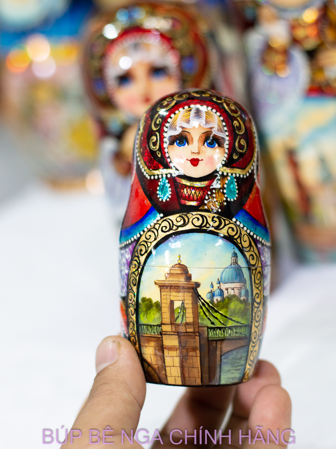 BỘ BÚP BÊ NGA MATRYOSHKA CAO CẤP CỠ LỚN 15 LỚP 35CM HOA VĂN "PHONG CẢNH SAINT PETERSBURG" CỰC ĐẸP VÀ SANG TRỌNG