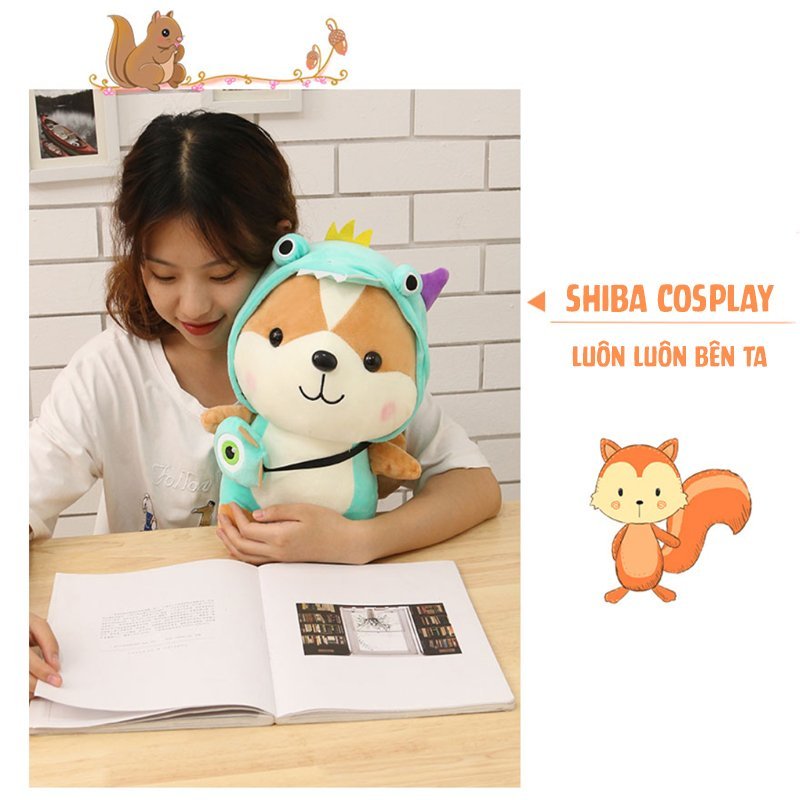 Gấu bông chó Shiba cosplay 25cm cao cấp - Đồ chơi thú nhồi bông chó Shiba cosplay bông gòn mềm mịn, bền đẹp, dễ sử dụng và an toàn cho trẻ nhỏ