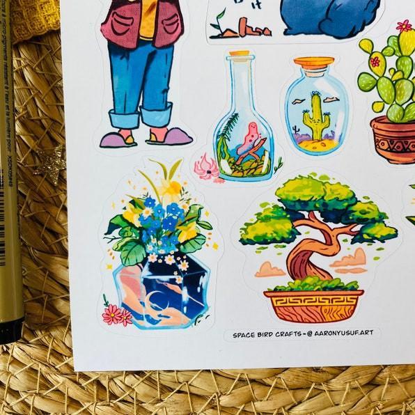 Sticker sheet plant mama - chuyên dán, trang trí sổ nhật kí, sổ tay | Bullet journal sticker - unim053