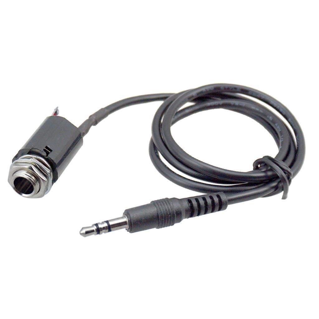 1x Acoustic Guitar Piezo Pickup EQ Cable with 3.5mm Plug 6.35mm Socket