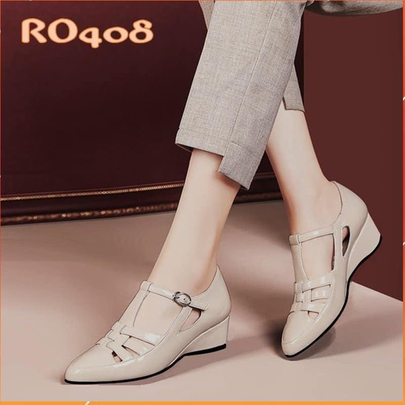 Giày sandal nữ cao gót 2 phân hàng hiệu rosata màu kem ro408 - HÀNG VIỆT NAM CHẤT LƯỢNG QUỐC TẾ