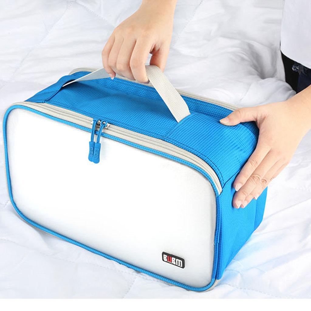 Shoe Bag Waterproof Travel Bag Shoe Organizer Case Holder 3 Pairs of Shoes-Blue