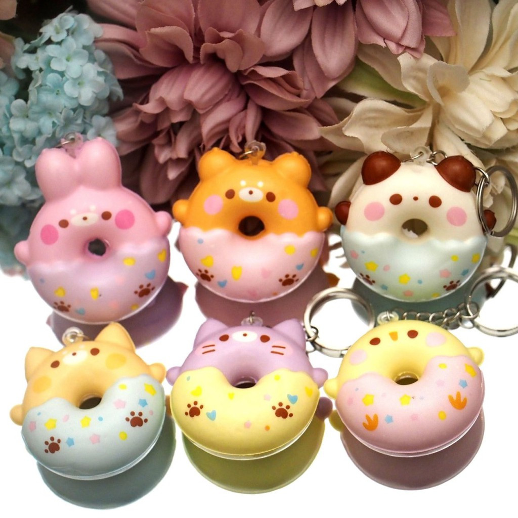 Móc Khóa Squishy Donut Hình Thú Siêu Cute