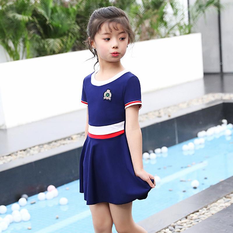 Loe Ngắn Tay Váy Hai Mảnh Bơi Trang Phục Cho Bé Gái Đồ Bơi Trẻ Em Bơi Đồ Tắm