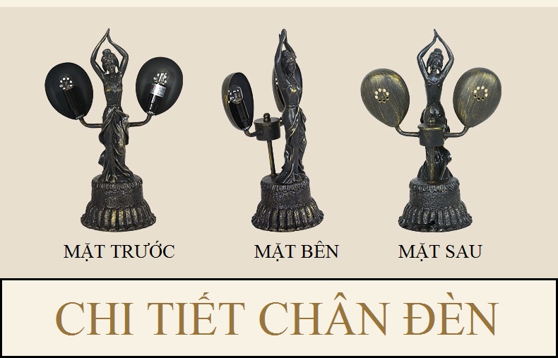 Đèn bàn trang trí DandiHome - đèn kính màu phong cách Tiffany họa tiết Butterfly Lady