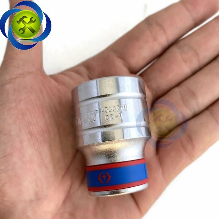 Tuýp 27mm 1/2 Kingtony 433027M 12 cạnh màu trắng dài 42mm