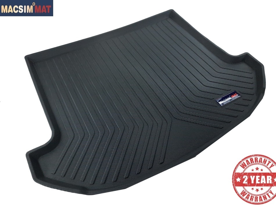 Thảm lót cốp xe ô tô Hyundai Santafe DM 7 chỗ 2015-đến nay nhãn hiệu Macsim chất liệu TPV cao cấp màu đen(DT004)