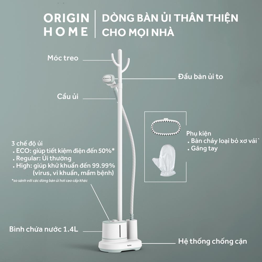 [SẢN PHẨM MỚI] Bàn ủi đứng kết hợp móc treo Tefal Origin Home - Hàng chính hãng