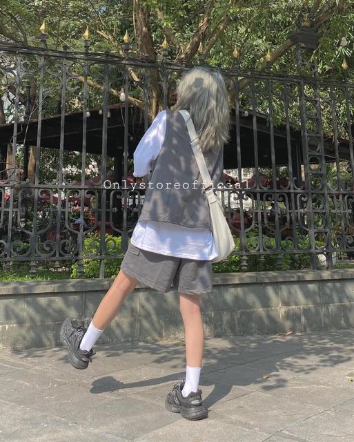 Set bộ 3 món gile xám