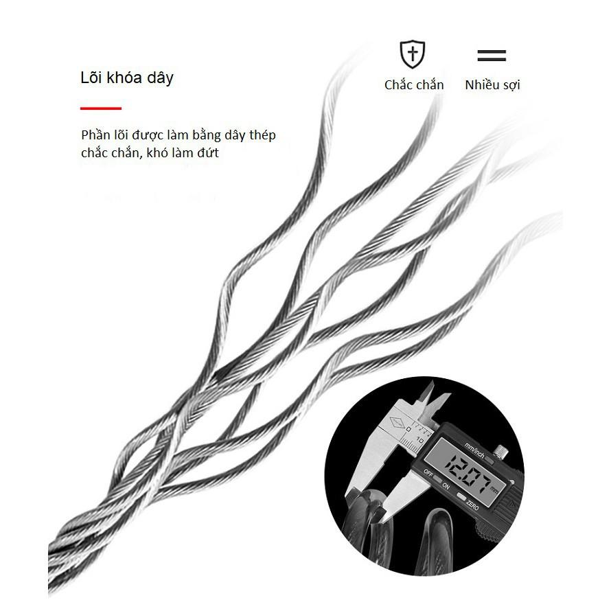 Khoá dây xe máy Khóa xe máy, xe đạp, khóa nhà - Chống trộm xe máy KWH-045 LÕI THÉP