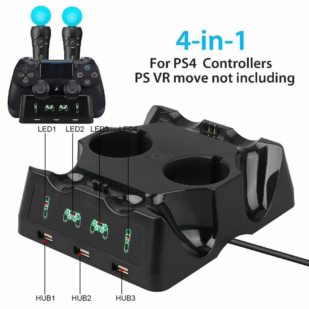 4in1 Game Controller Charger Joystick Charging Station Mount Kit DC 5V for PS VR Controller