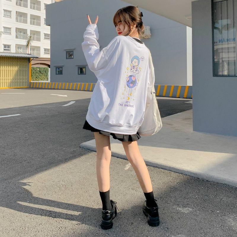 Áo Sweater Dài Tay UNI MOON Form Rộng Vải Nỉ Unisex Ulzzang