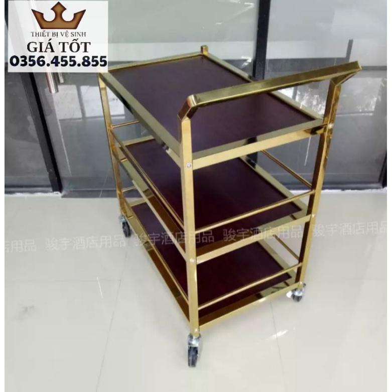 XE ĐẨY THỨC ĂN,NƯỚC UỐNG INOX 3 TẦNG