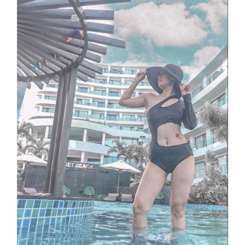 freeship Bikini tay dài liền thân khoét eo tinh tế (kèm hình thật) VATIXA BKN20