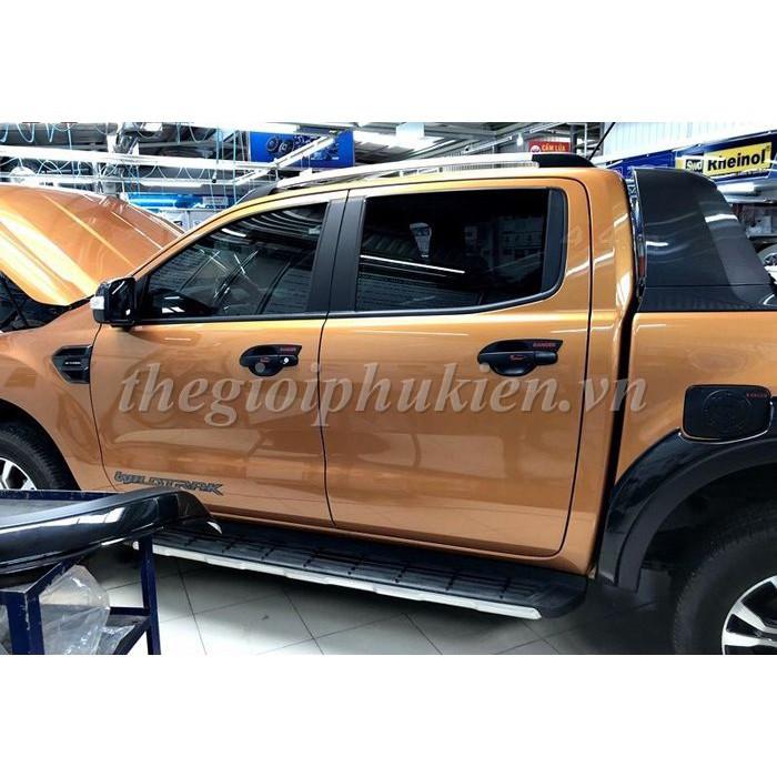 Bộ ốp tay nắm, hõm cửa xe Ford Ranger - nhựa ABS đen
