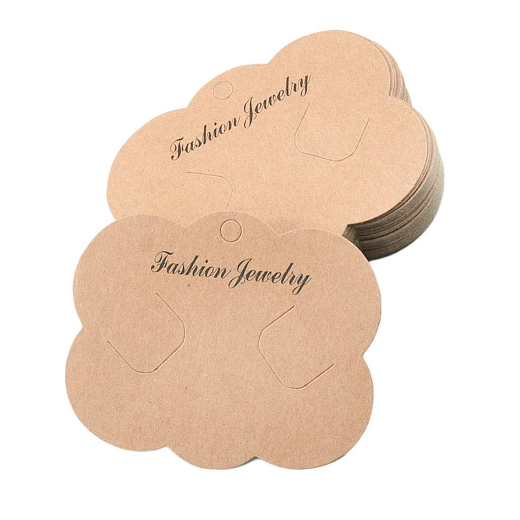 50x Hair Clip Card Paper Jewelry Display Cards Blank Hairpin Packaging Card