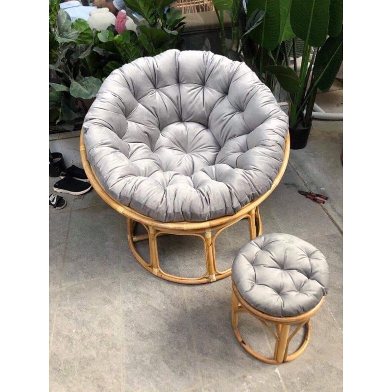 Papasan mây thật - ghế thư giãn. Ảnh thật. TẶNG KÈM ĐỆM - size 1m