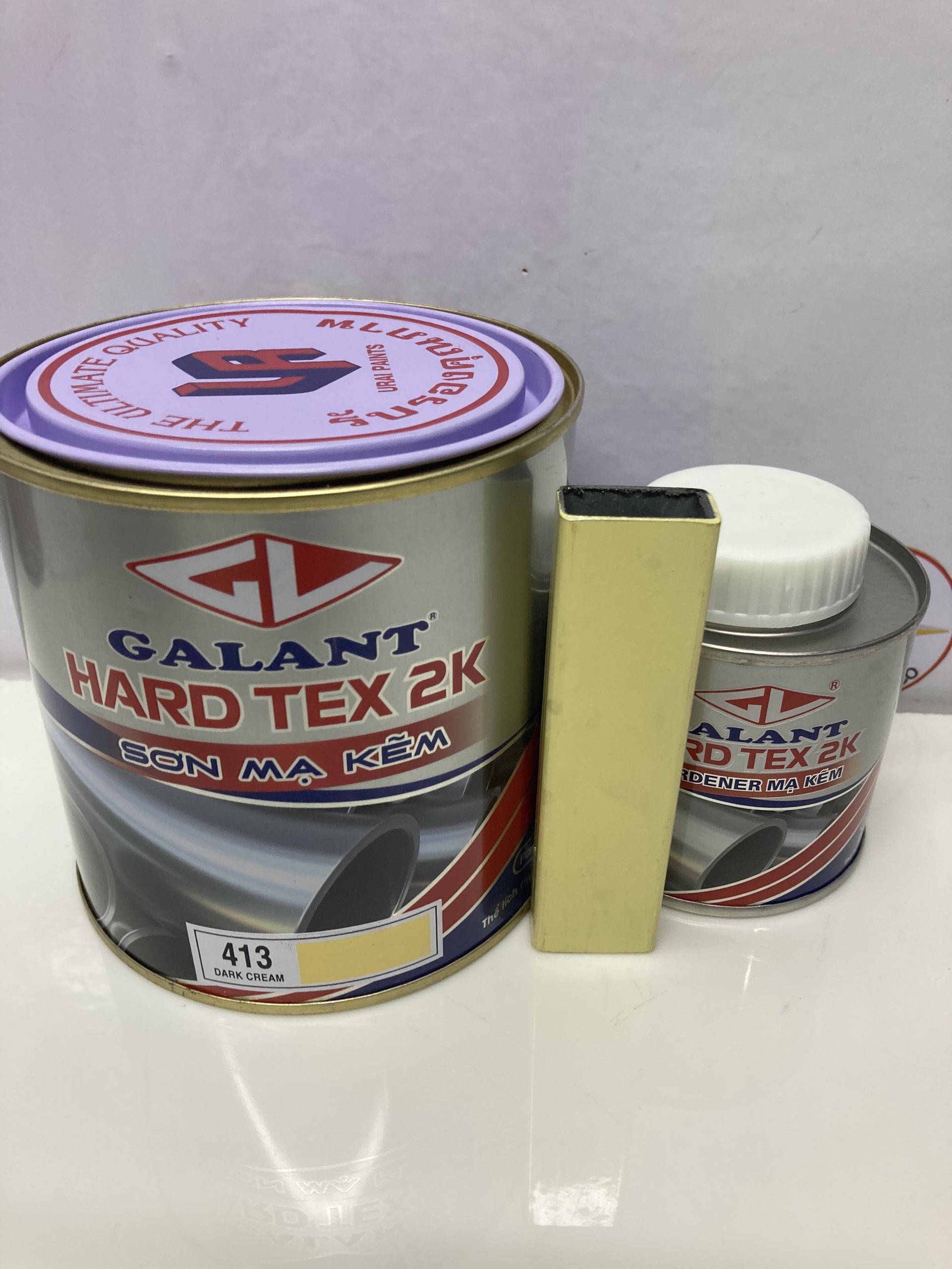 Sơn sắt mạ kẽm không cần lót Galant Hard Tex 2K Dark Cream 413 1L/bộ