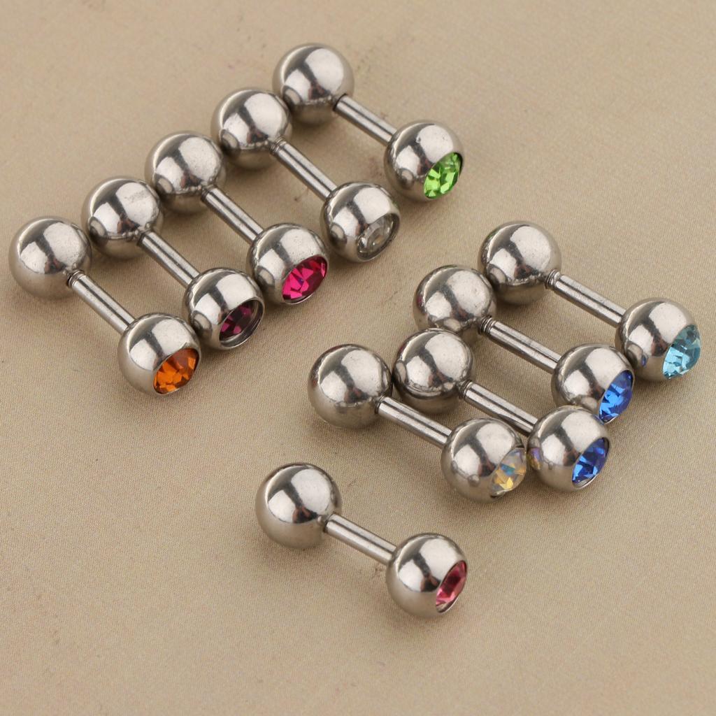 10 Pieces Stainless Steel Ear   Lip  Bar Piercings Jewelry