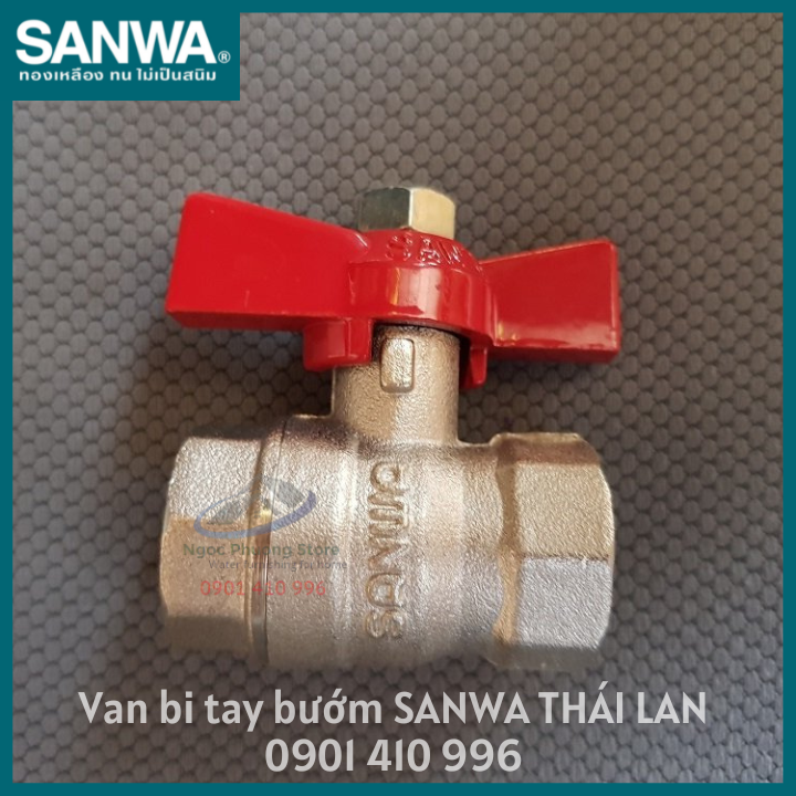 Van bi tay bướm SANWA nhập khẩu Thái Lan Phi 21mm, Phi 27mm - BV15BF