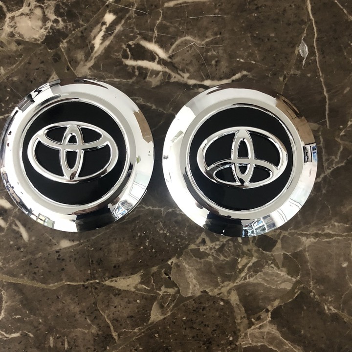 Logo chụp mâm, ốp lazang bánh xe ô tô Toyota Land Cruiser TY-196T, đường kính 95mm