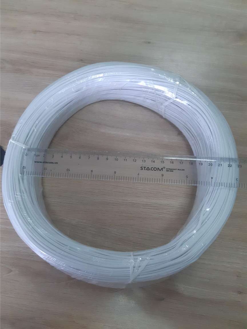 Dây Buộc Bọc Nhựa Trắng chiều dài  300M  Buộc khay hàng, kiện hàng, buộc dây điện, bưu kiện, buộc lan, buộc hoa lan..