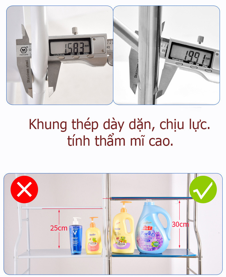 Kệ tiện lợi để máy giặt Inox