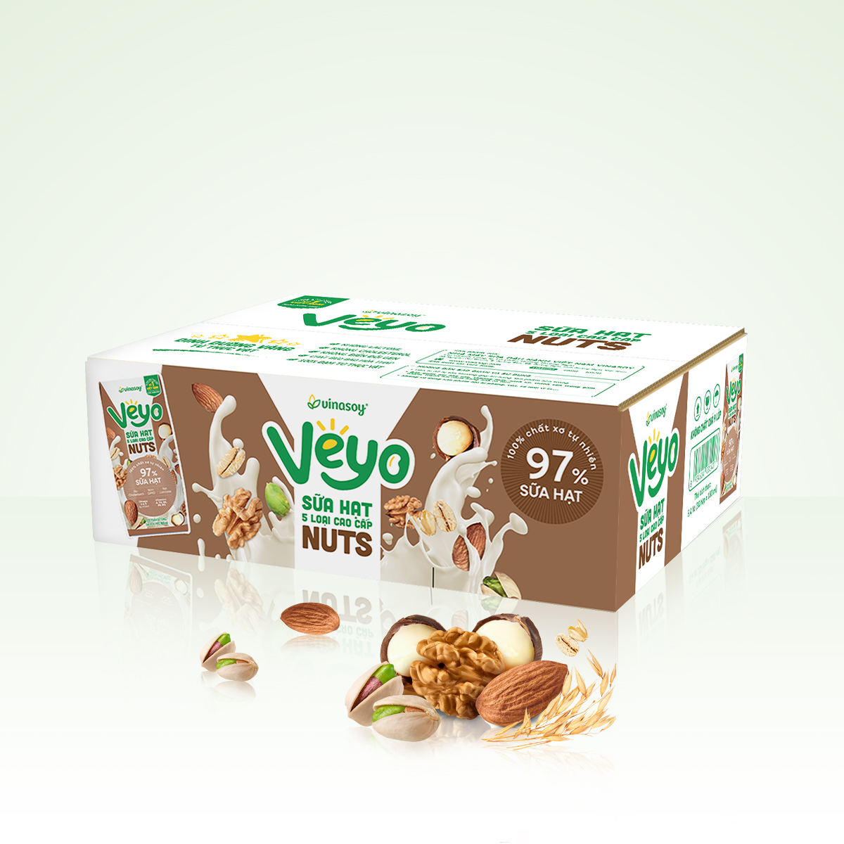 Thùng Veyo Sữa hạt 5 loại cao cấp (30 hộp x 180ml)