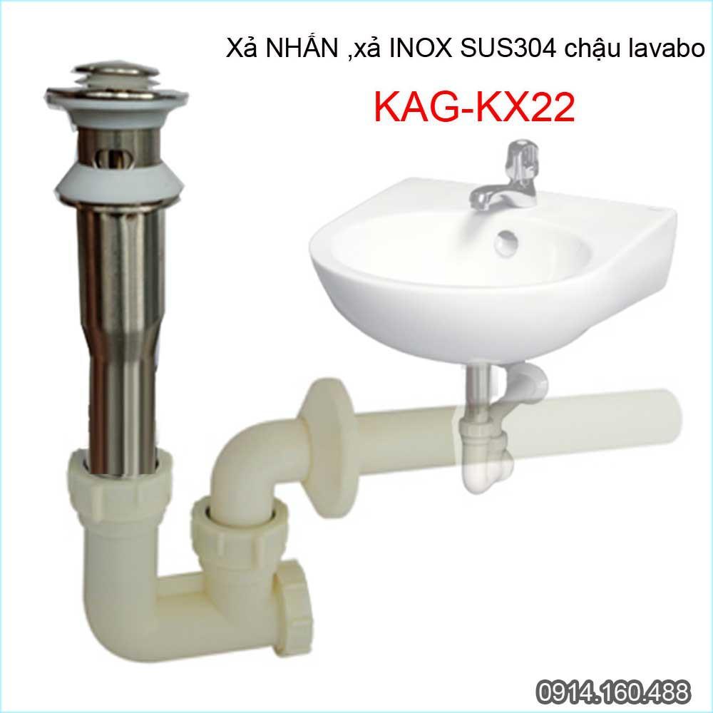 Xả lavabo Kace KAG-KX22, bộ xả nhấn sứ chậu rửa mặt chậu sứ giá tốt hiệu suất sử dụng tốt chặn tóc tốt thoát nước nhanh