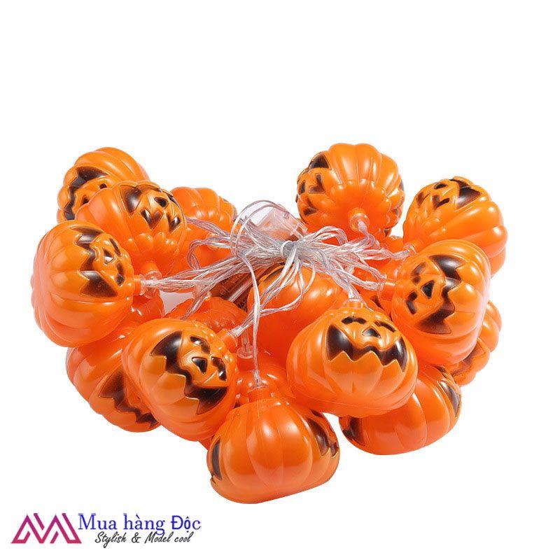 Dây đèn bí ngô trang trí Halloween 10 mét cắm điện chống nước
