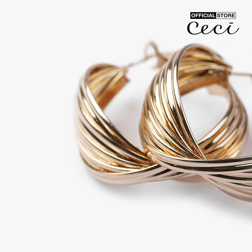 CECI - Khuyên tai nữ khoen tròn dạng xoắn thời trang CC1-07000108
