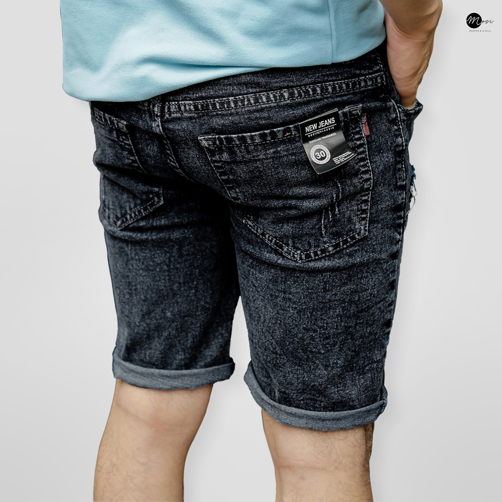 Quần Jean Short Nam Màu xám rách Cao Cấp Co Giãn Form Dáng Ôm Skinny Trẻ Cực Cool