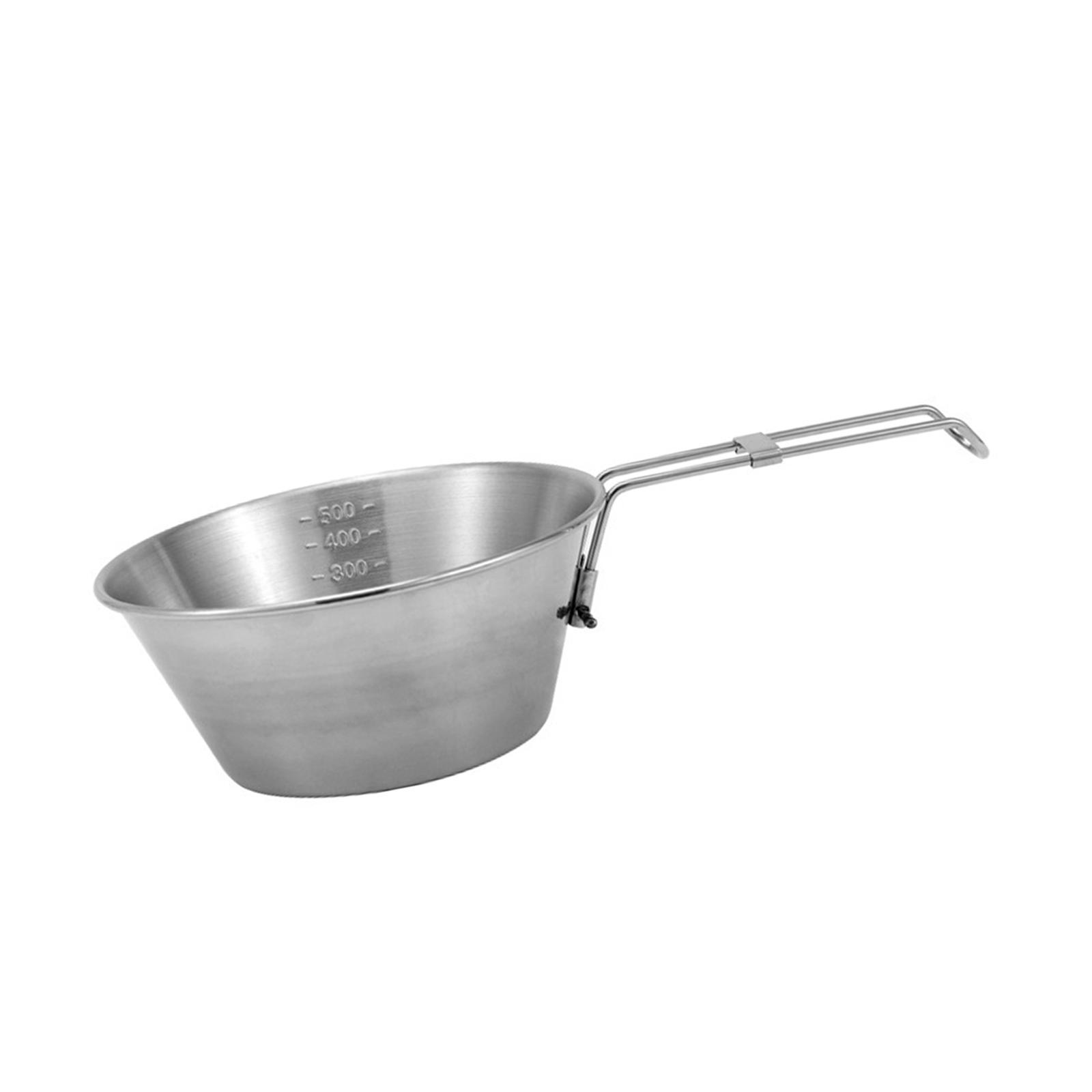 Camping Bowl, Food Bowl Camp Cup Folding Handle, Outdoor Dinnerware Portable Camping Cup, Measuring Picnic Bowl for BBQ, Barbecue Picnic Travel