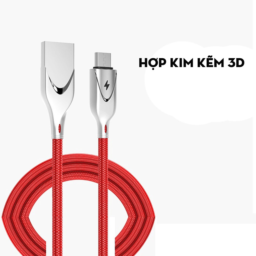 Cáp Sạc Micro USB Cho Smartphone Android 1 Mét Cáp vải dù siêu bền