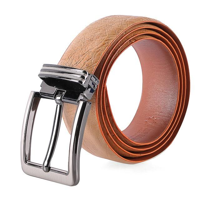 Dây nịt nam da đà điểu Huy Hoàng 3,5P da hột đầu kim màu vàng bò HT4450