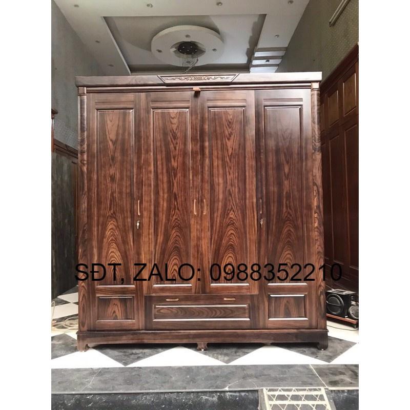 Tủ quần áo 4 cánh gỗ hương