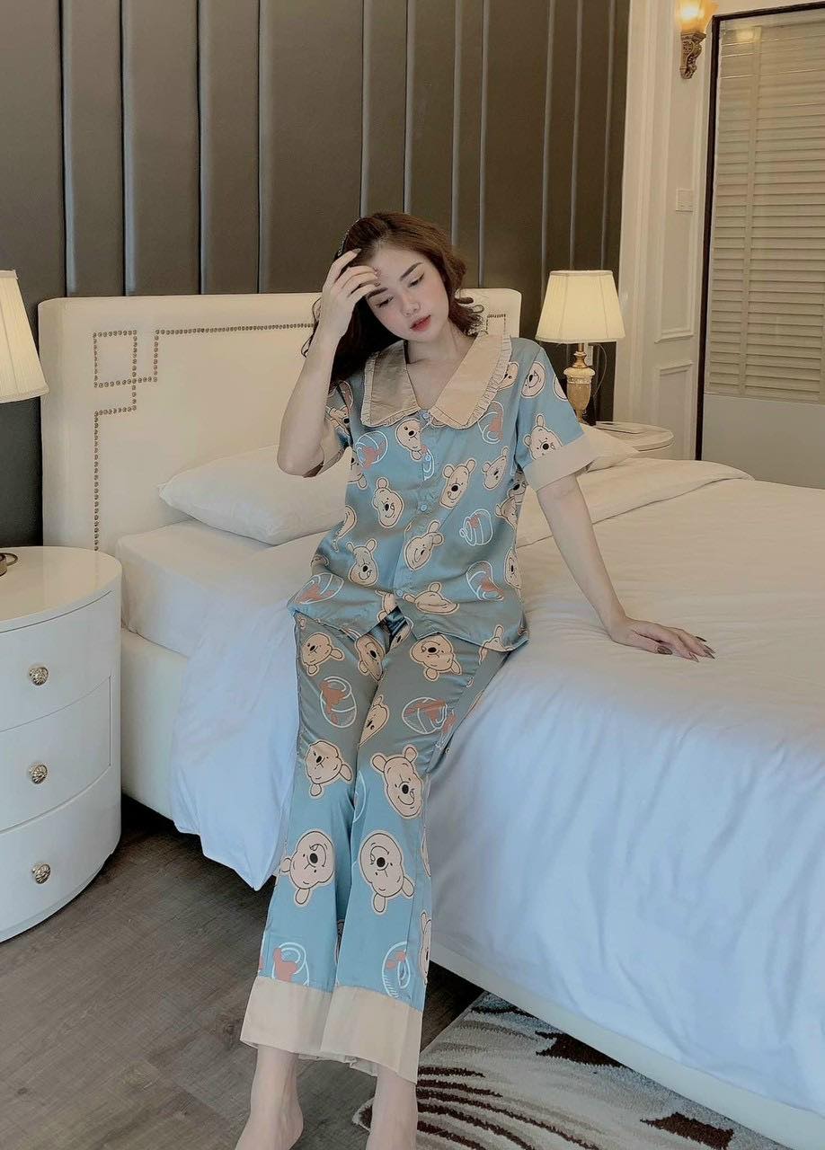 Bộ Đồ Ngủ Nữ Pijama - Vải Lụa Latin Loại 1 Cao Cấp