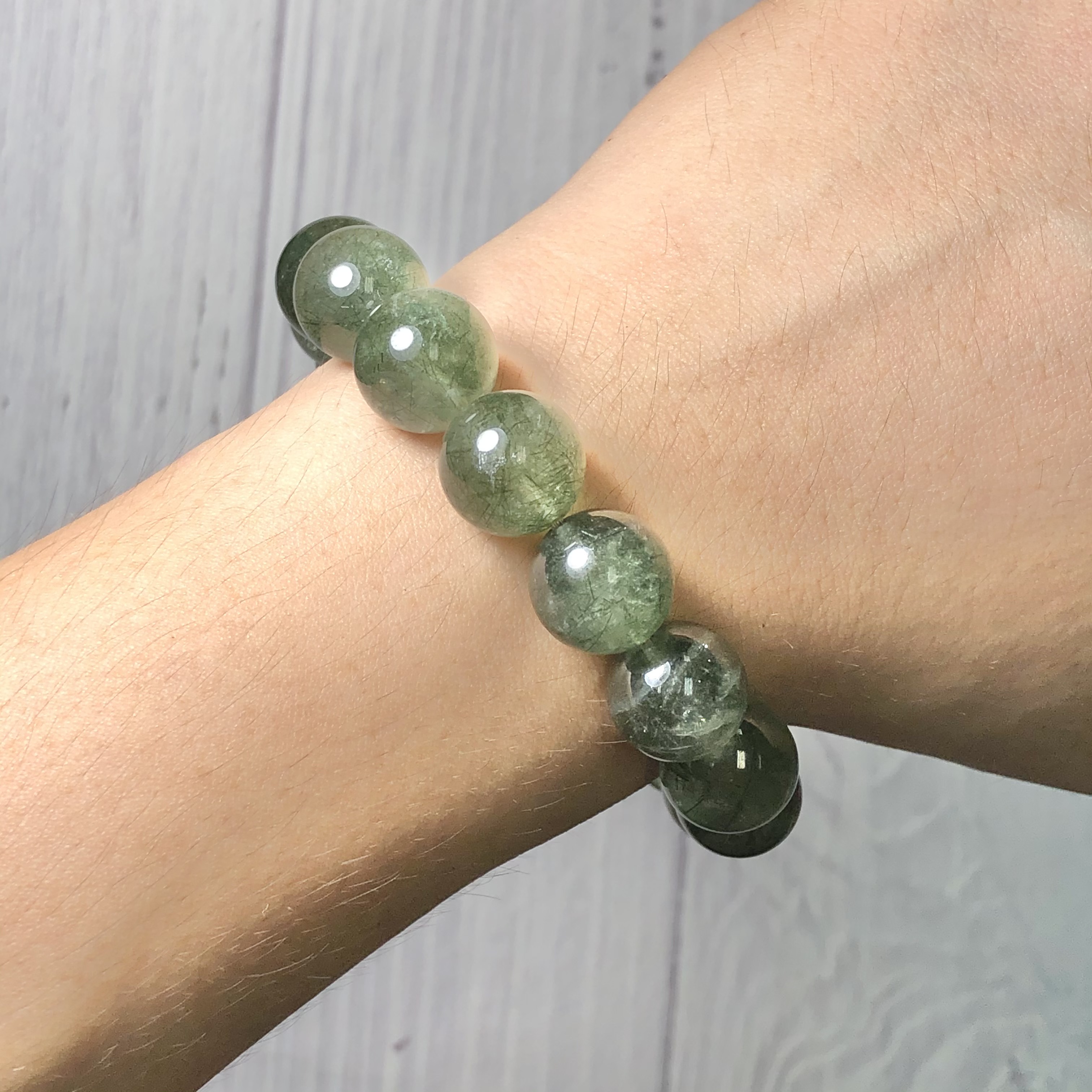 Vòng tay Thạch Anh Tóc xanh 13mm chuẩn 5A