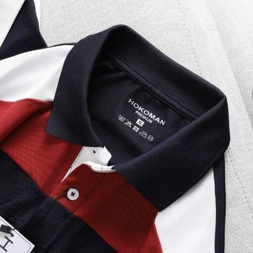 Hình ảnh Áo polo nam thời trang FASHION EKING CLOTHING x HOKO thiết kế trắng đen phối viền  - chất liệu Poli Cá Sấu Xịn Sò