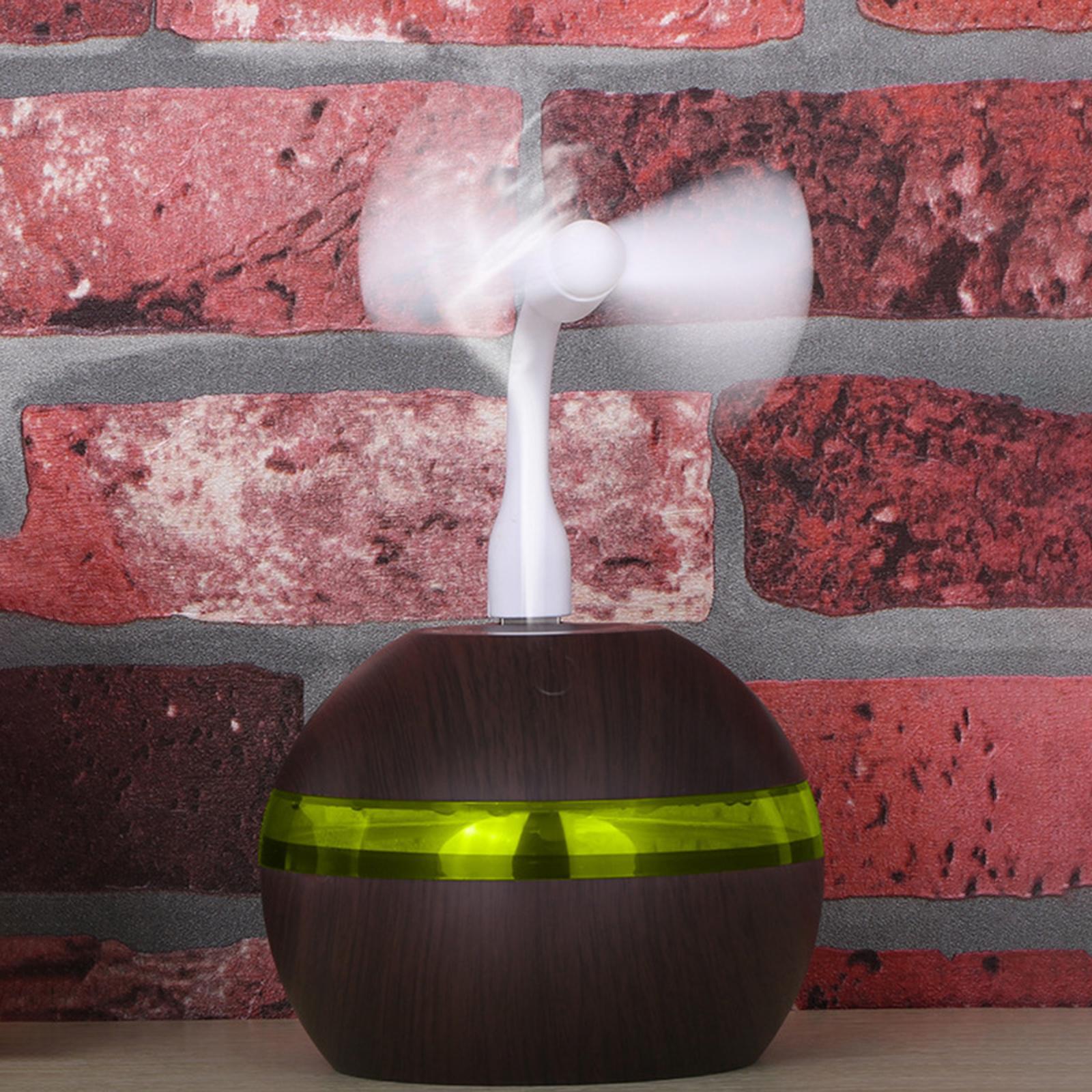 Essential Oil Diffuser with Small Fan LED Light Mist Purifier Bedroom