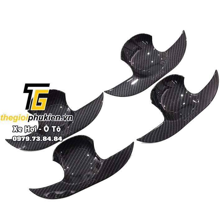 Bộ ốp tay nắm cửa, hõm cửa xe Toyota Corolla Cross 2020 vân Carbon