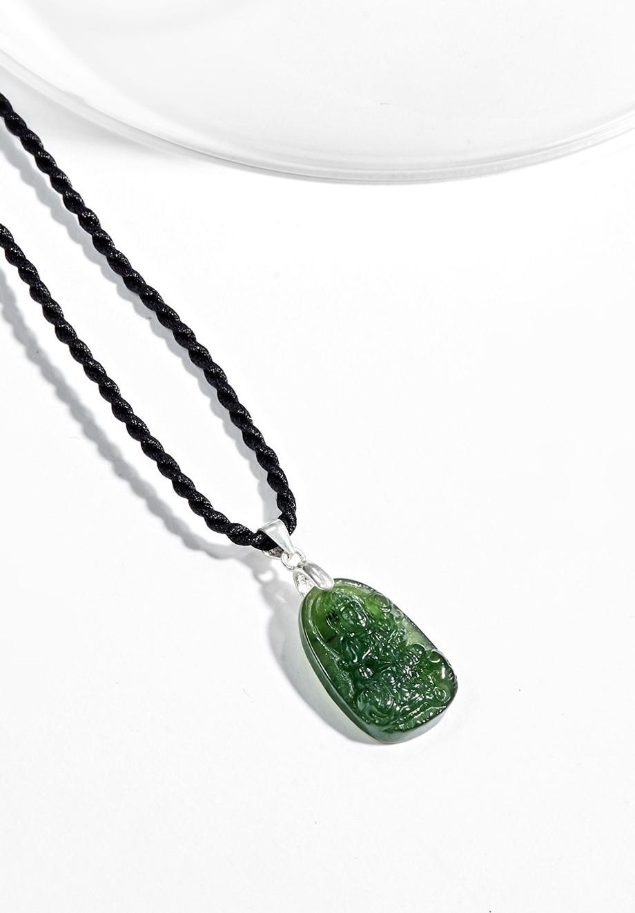 Mặt Dây Chuyền Phật Bản Mệnh Đá Ngọc Bích Mệnh Hỏa, Mộc - Ngọc Quý Gemstones