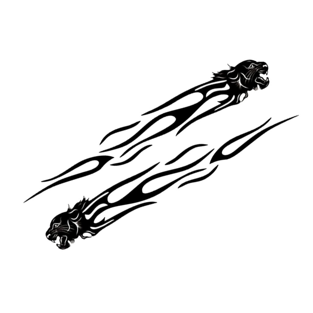 Pair Waterproof Car Body Side Truck Decal Vinyl Flame Graphics Racing Stripes Sticker Universal