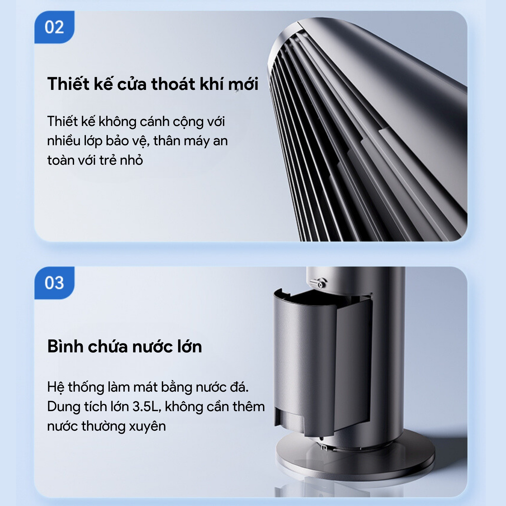 Quạt Tháp Hơi Nước SHIMONO SM-CTF42B Làm Lạnh Điều Hoà Không Khi Phát Ion Âm Cấp Ẩm 3.5L Hàng Chính Hãng