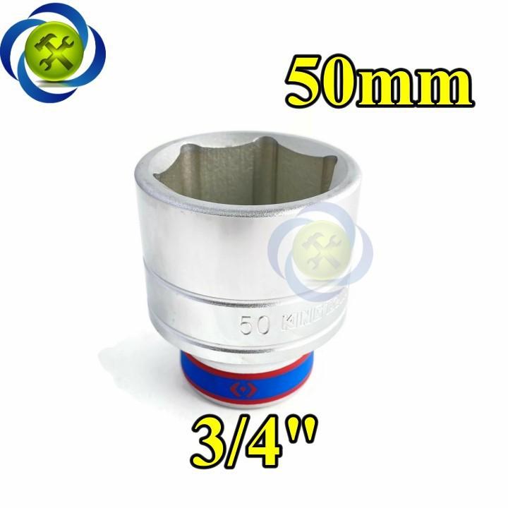Tuýp 50mm loại 3/4 Kingtony 633550M loại ngắn 6 cạnh màu trắng