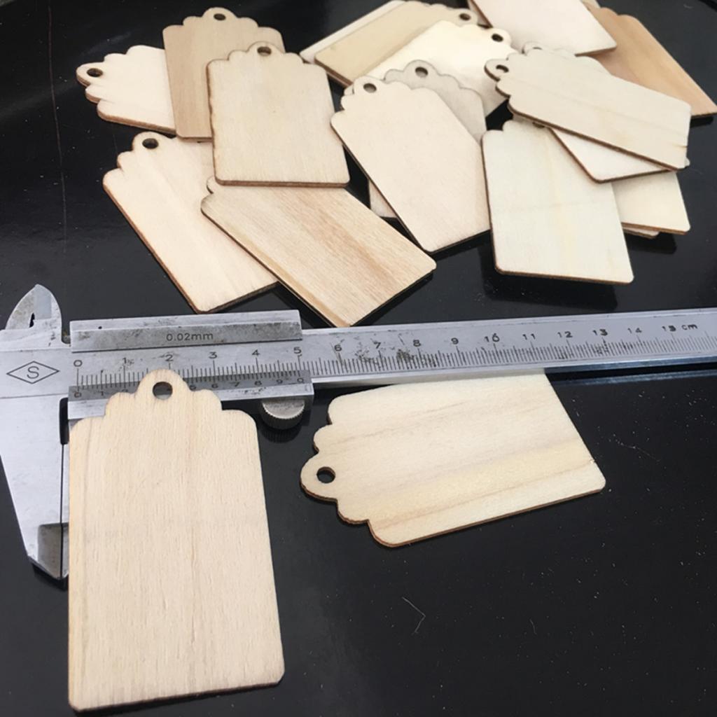 10Pieces Unfinished Wood Tags Wooden Gift Tags With 1 Bag Dried Flowers