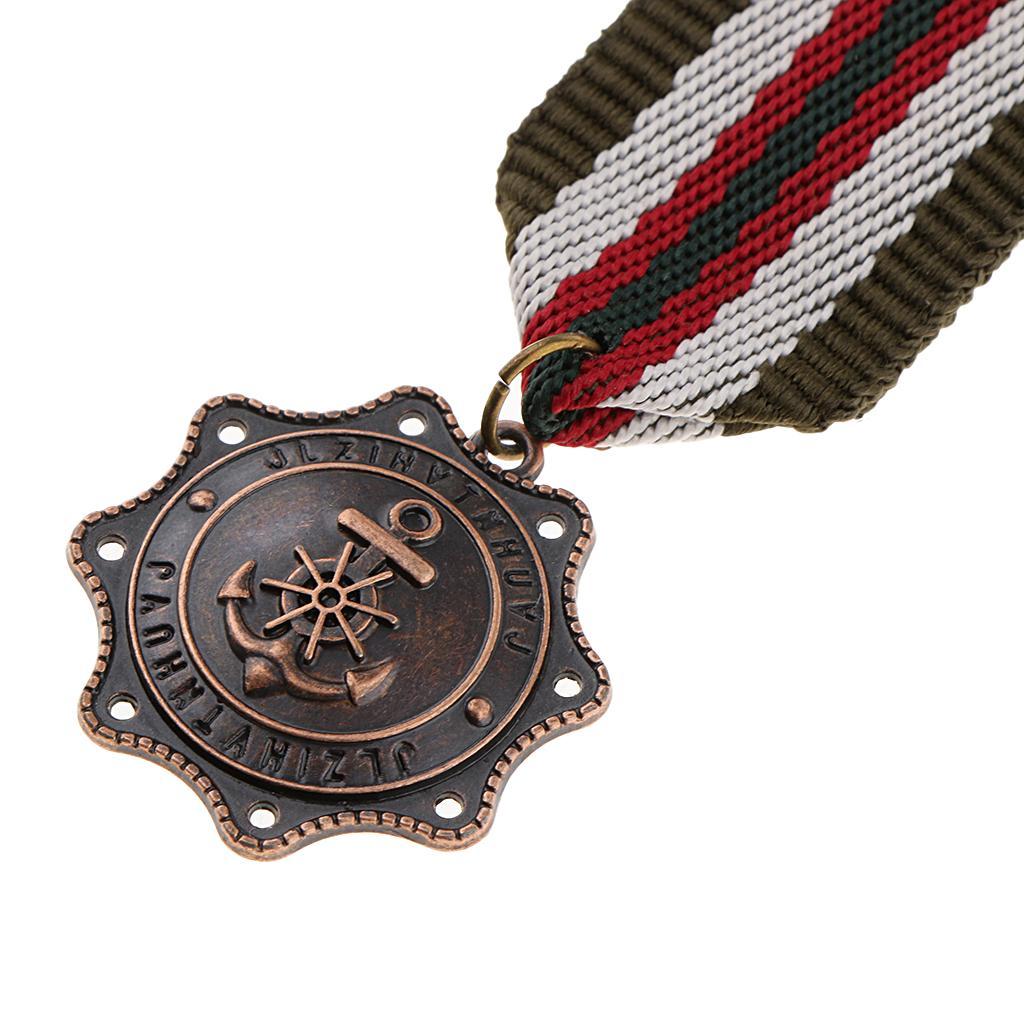 4Pack Vintage Style Geometric Pendant Medal Mens Uniform Badge Brooch Pin