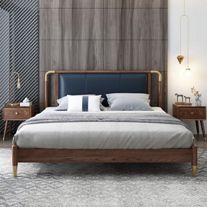 Giường ngủ 4 chân phong cách Bắc Âu - giường ngủ gỗ vân không hộp , không ngăn kéo cao cấp LUX-G014